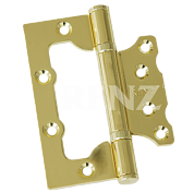 Картинка Петля стальная (БЕЗ ВРЕЗКИ) RENZ 100- 2BB FH SB 2 подшипника плоский колпачок латунь матовая